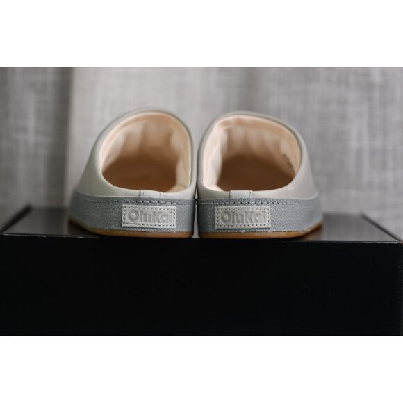 New! Size: 7 Men | Olukai Mens Hamani Leather Mules Slip-on Shoes | Gray main image 16